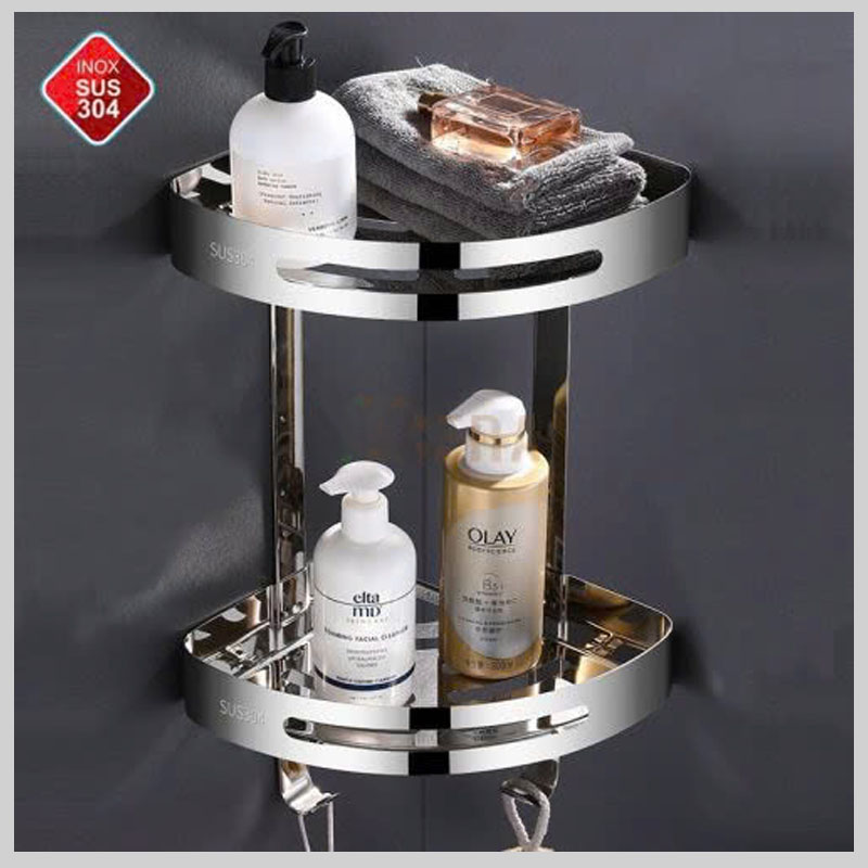 Kệ góc inox 304 – bền đẹp, sắp xếp gọn gàng, phù hợp phòng tắm hiện đại