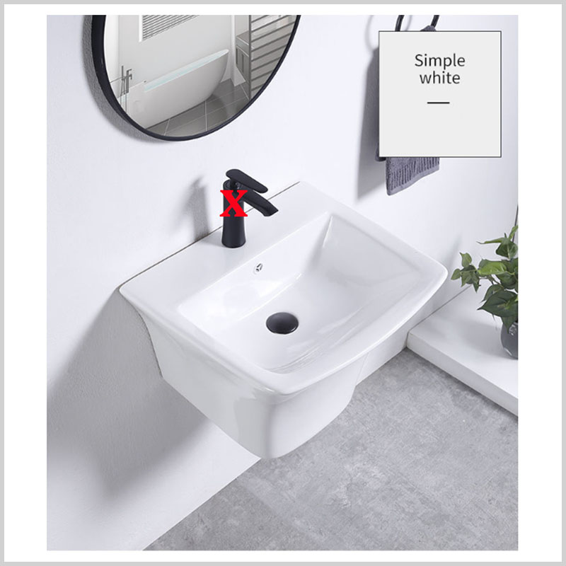 Chậu lavabo treo tường vuông vát – tiết kiệm diện tích, dễ lắp đặt