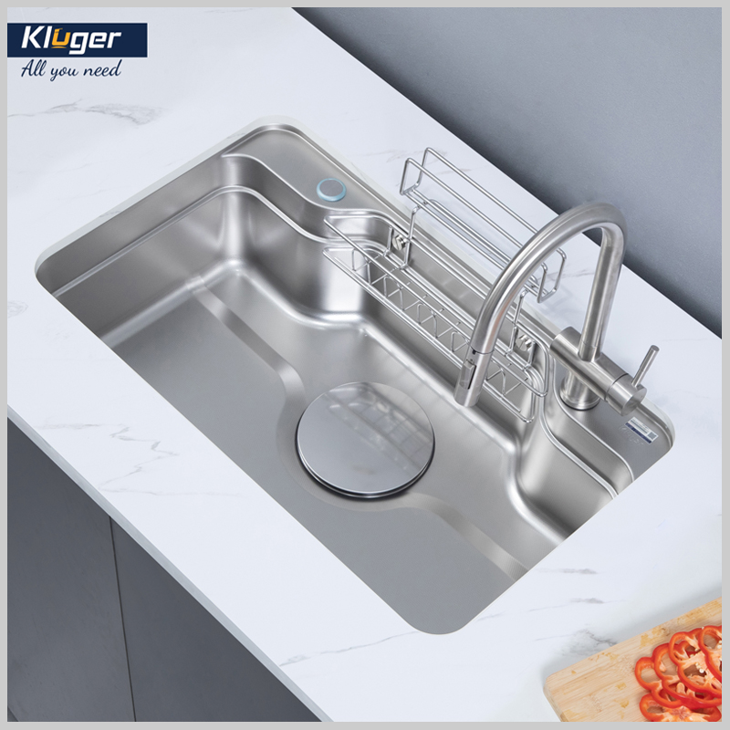 Lòng chậu sâu 22.6cm, thiết kế bo góc dễ vệ sinh, chống bắn nước