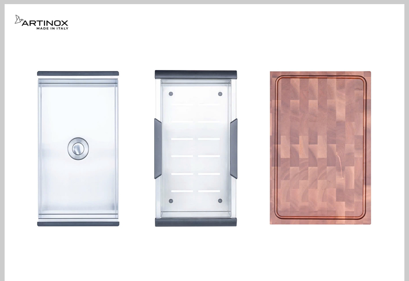 Bộ phụ kiện thớt – khay – rổ cao cấp cho chậu MOSE NA808