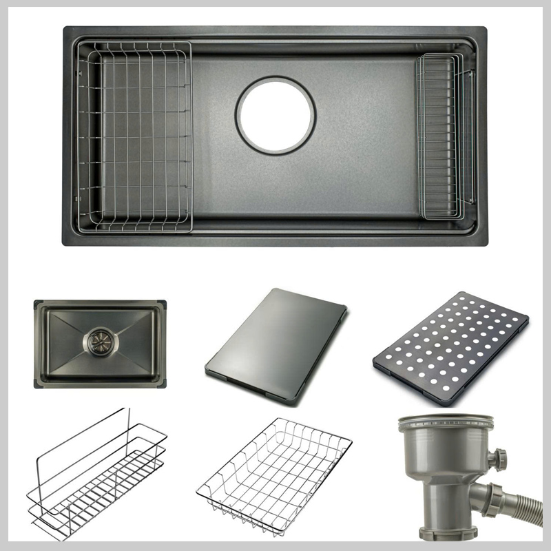 phụ kiện đi kèm theo bồn rửa bát Sensuto S8746BK