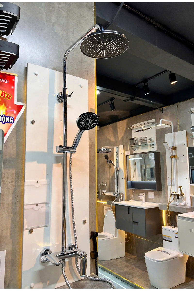 Sen cây nóng lạnh đồng mạ Crom cao cấp trong Combo Phòng Tắm 106