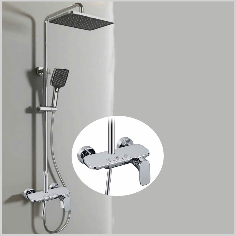 Sen cây tắm Ruhgerlux 3003 màu đen viền đồng, áp lực mạnh, nhiều chế độ