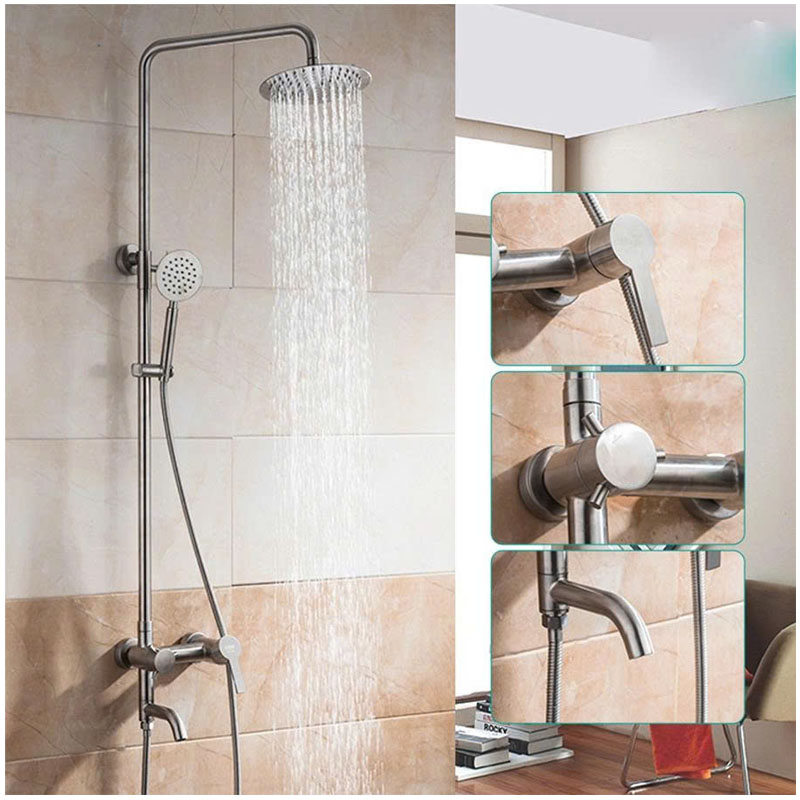 Sen cây tròn tăng áp nóng lạnh inox 304 trong combo CB48