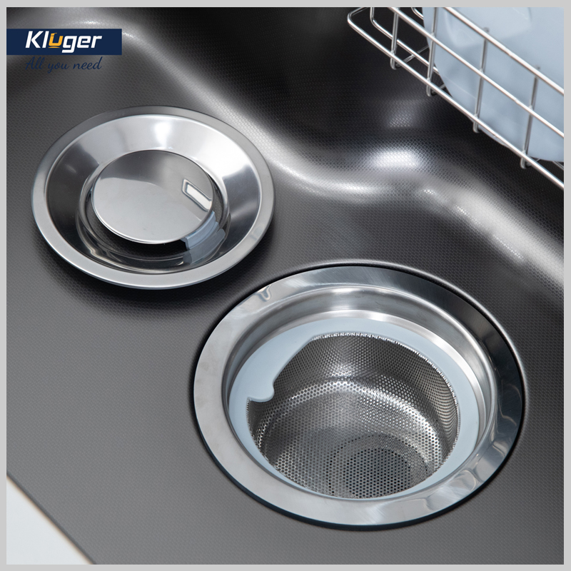 Siphon Z SLIM và bát rác 3 lớp chống tắc nghẽn – chậu rửa bát Kluger KT8050FB