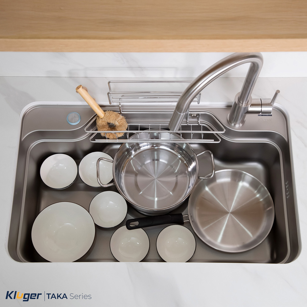 Chậu rửa bát sâu lòng 22.6cm hạn chế bắn nước và tăng diện tích sơ chế