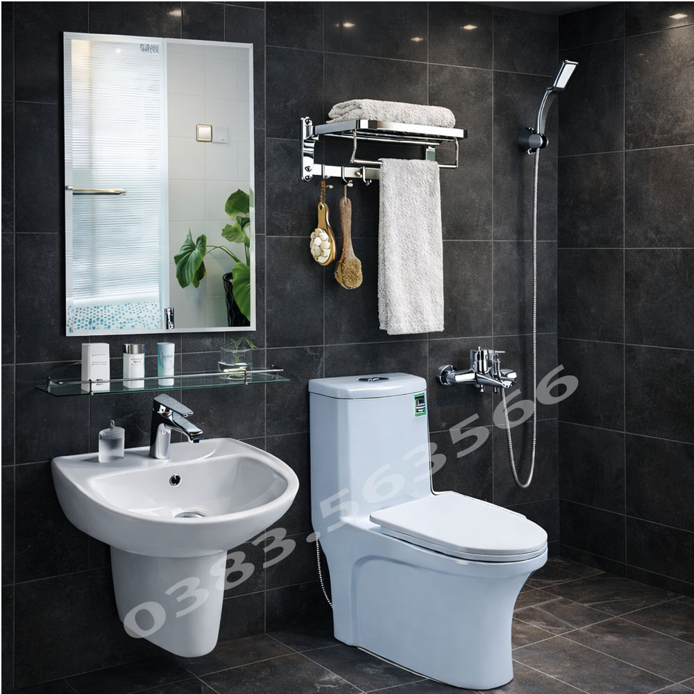Trọn bộ combo thiết bị vệ sinh SKL136 đầy đủ 9 món tiện nghi giá rẻ