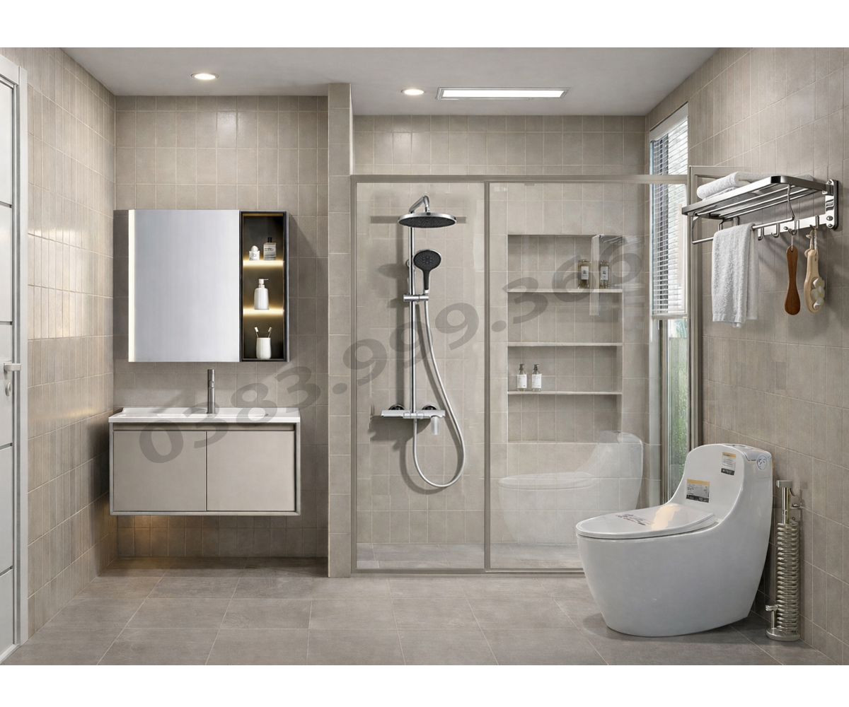 Trọn bộ combo thiết bị vệ sinh AB365 VIP 8 món cao cấp cho phòng tắm thượng lưu.