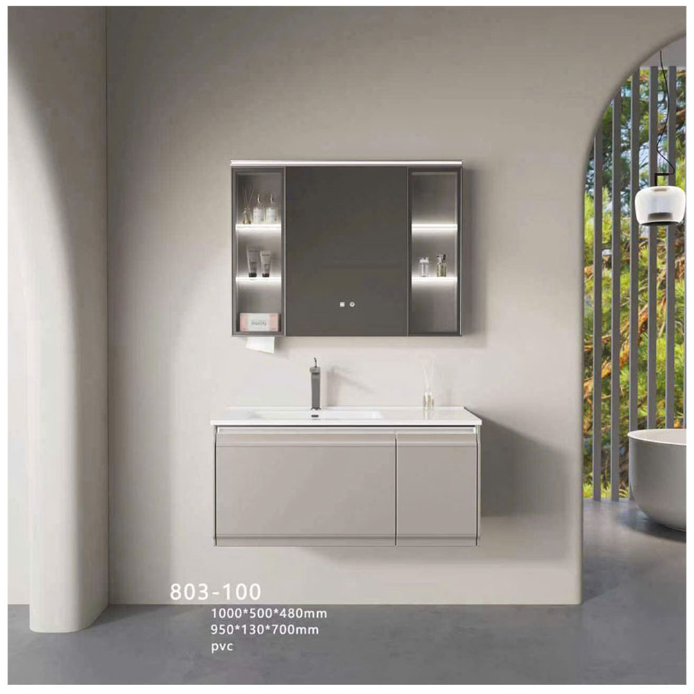 Mẫu tủ chậu Lavabo 2 tầng nhựa PVC mã 803 thiết kế độc đáo