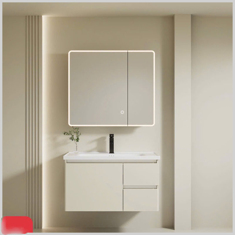 Tủ chậu rửa lavabo R91 và gương LED hiện đại combo CR19