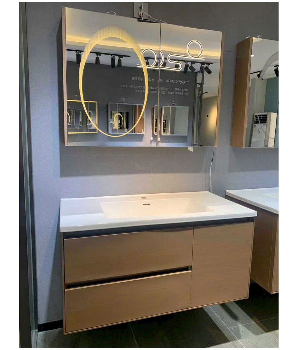 Mẫu tủ chậu Lavabo Inox YS109 tay nắm âm sang trọng thương hiệu kepdyko