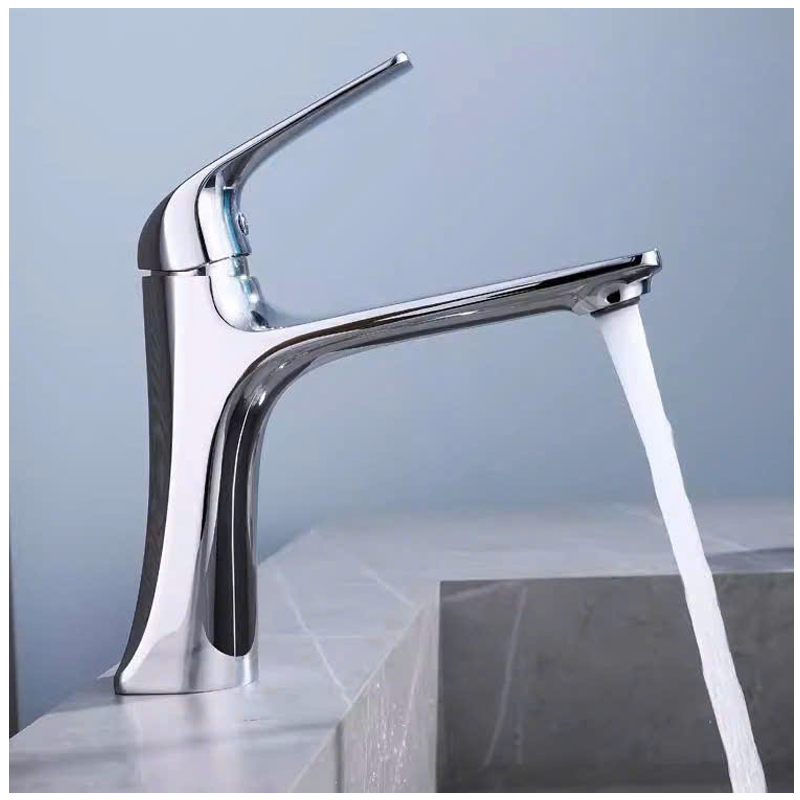 Vòi chậu lavabo nóng lạnh RGL5001 Lux thân đồng đúc nguyên khối cao cấp.