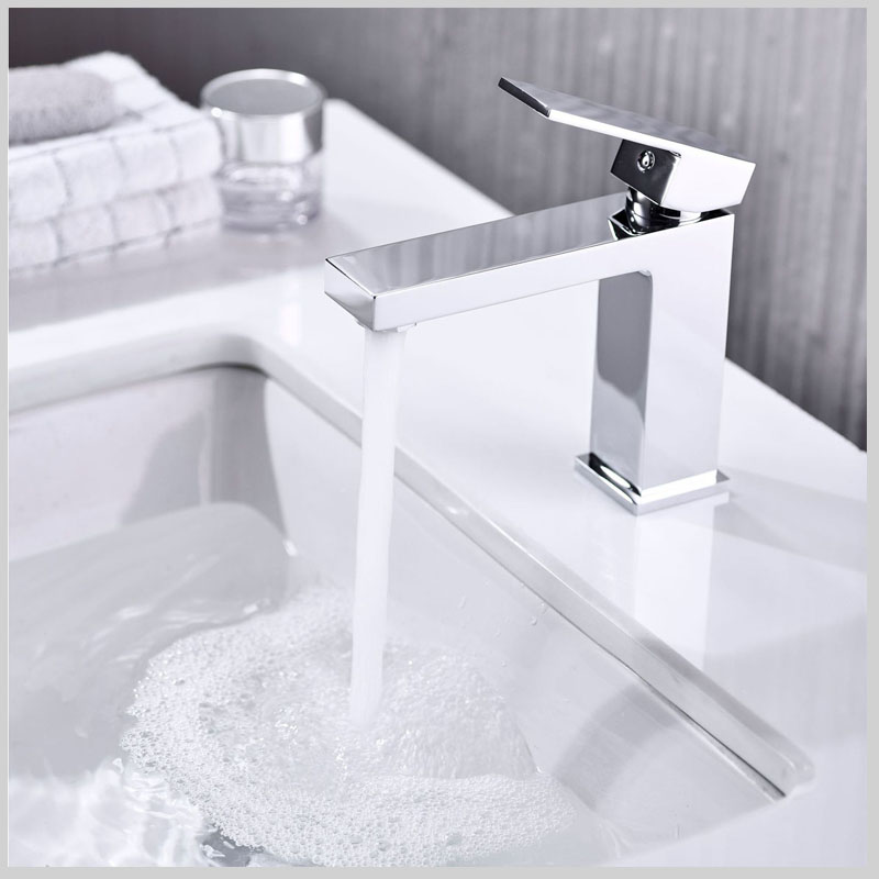 Vòi lavabo đồng nguyên chất 1008 mạ Crom sáng bóng