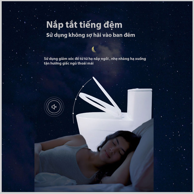 Bồn cầu LK128 nắp đóng êm, nhựa cao cấp, chống xước