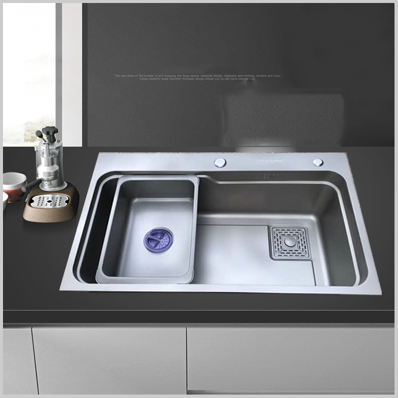 Chậu rửa bát 1 hố CR7846G Inox 304 phủ NANO màu xám cao cấp