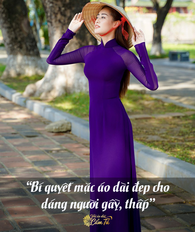 Bí quyết mặc áo dài cho người dáng người gầy, thấp với Vải Áo Dài Cẩm Tú