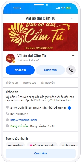 Zalo OA vải áo dài Cẩm Tú logo