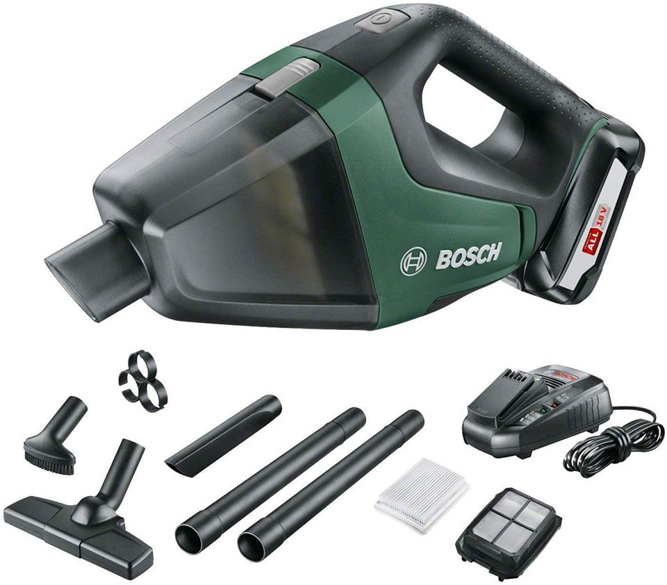Máy hút bụi không dây Bosch - Universal Vac 18 (1 pin 18V - 2,5Ah, hệ thống 18 V, Màu Xanh đen)