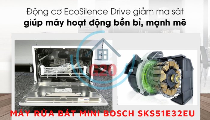 Máy rửa bát mini Bosch SKS51E32EU - Made in Spain