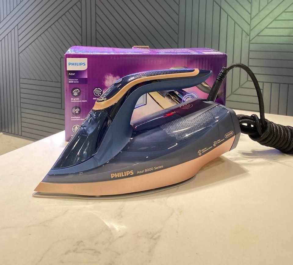 Bàn là hơi nước Philips Azur 8000 DST8050/20, Công suất 3000W, màu Xanh Lam đậm