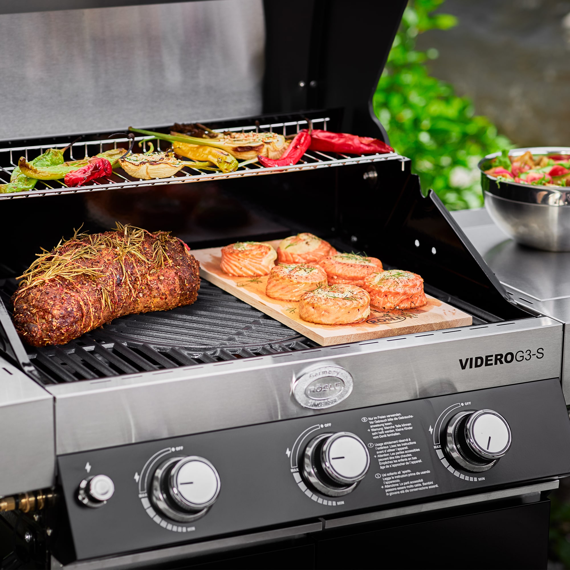 Bếp Nướng Gas BBQ Ngoài trời Rösle 25530 VIDERO G3-S Vario 30 Mbar  – Nhập Khẩu Đức & EU