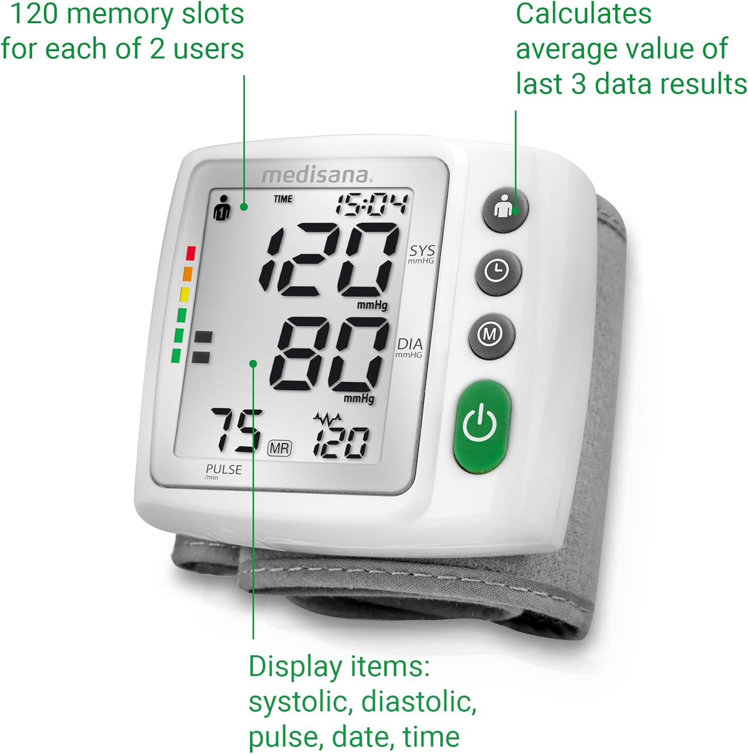 Máy đo huyết áp cổ tay Medisana BW315