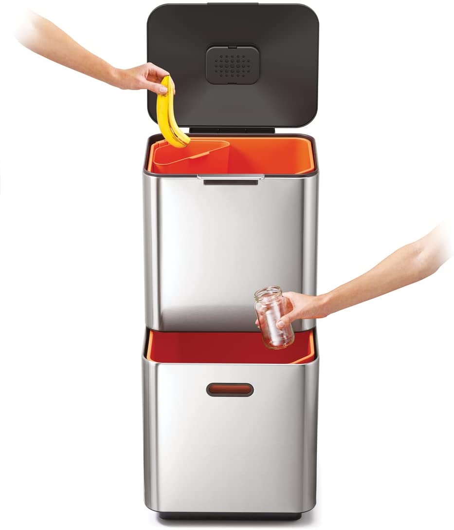 Thùng rác 2 ngăn Joseph Joseph 30060 TotemCompact 60L - Stainless Steel