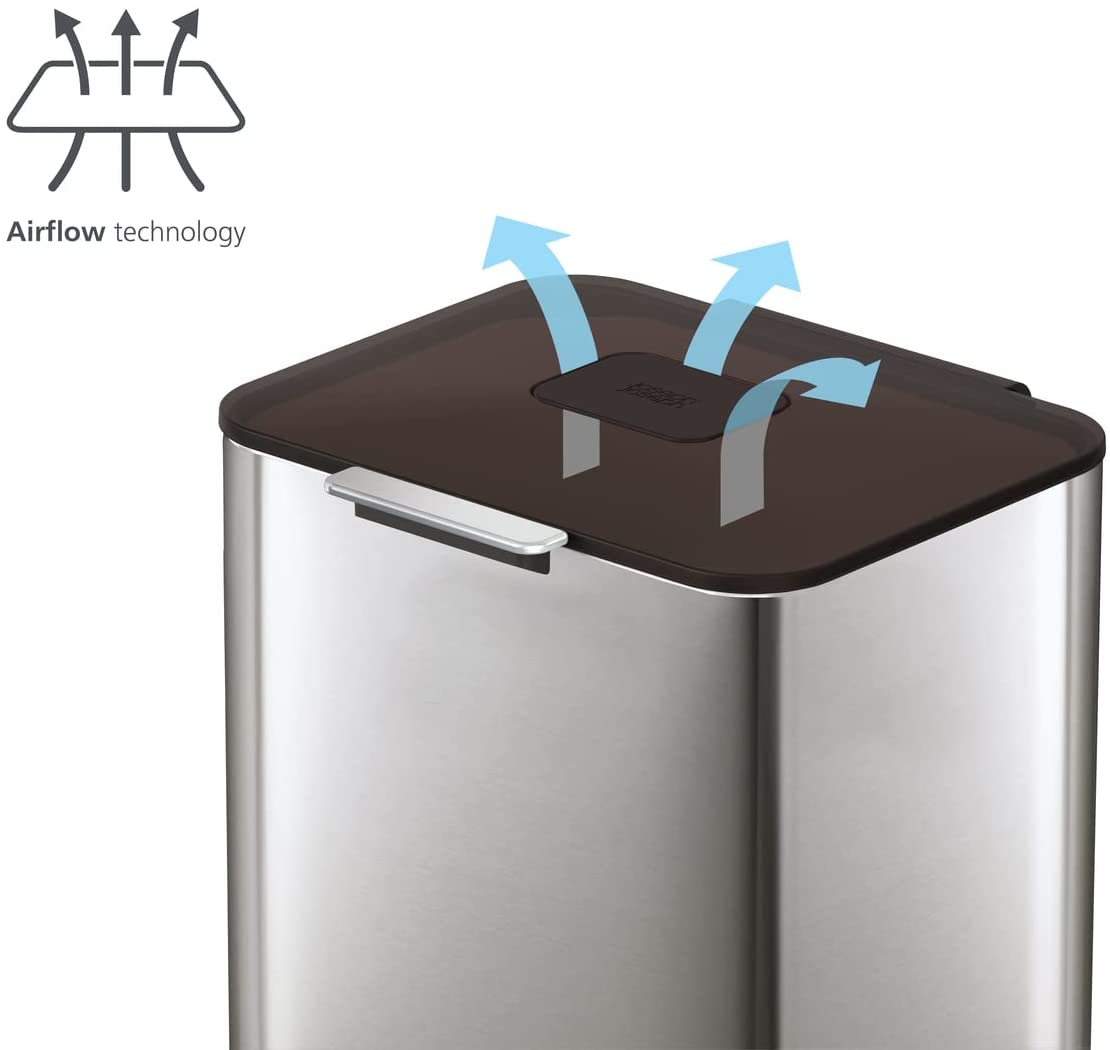 Thùng rác 2 ngăn Joseph Joseph 30060 TotemCompact 60L - Stainless Steel