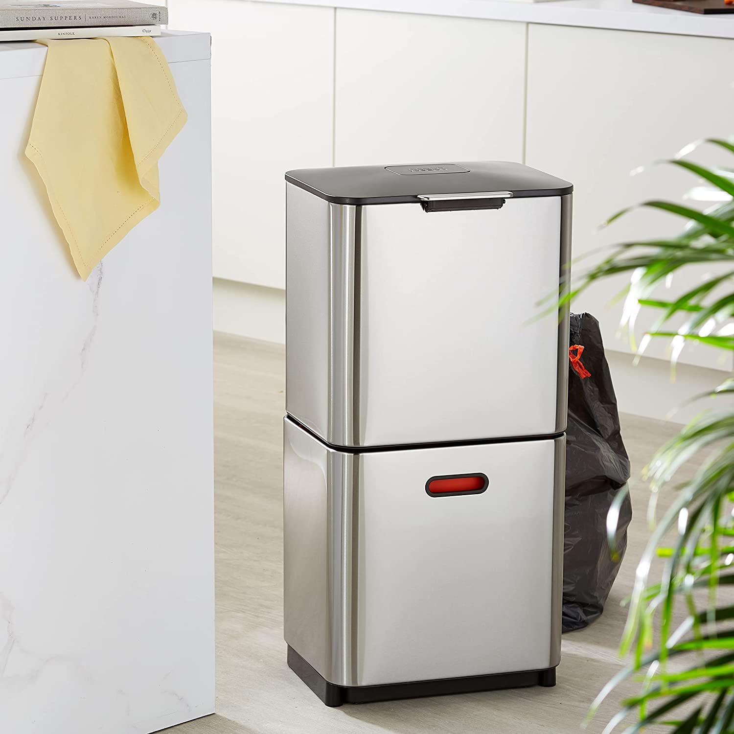 Thùng rác 2 ngăn Joseph Joseph 30060 TotemCompact 60L - Stainless Steel