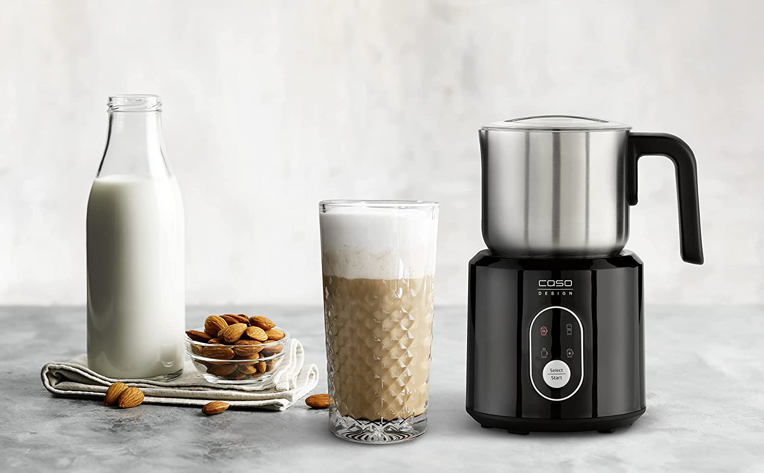 Máy Tạo Bọt Sữa Caso Crema & Choco Black 1665 và Inox 1666