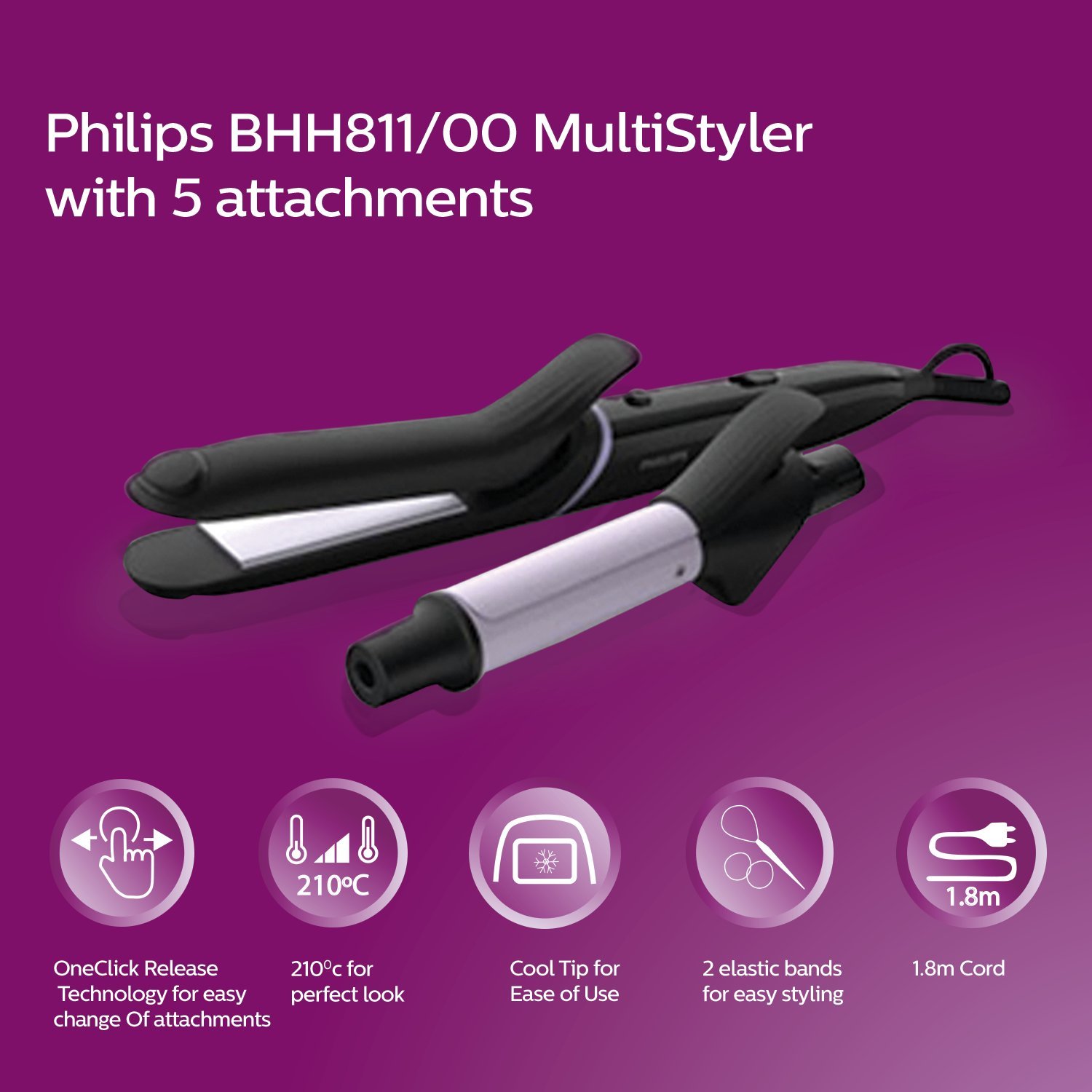 Máy tạo kiểu tóc đa năng Multi Styler Philips BHH811/00