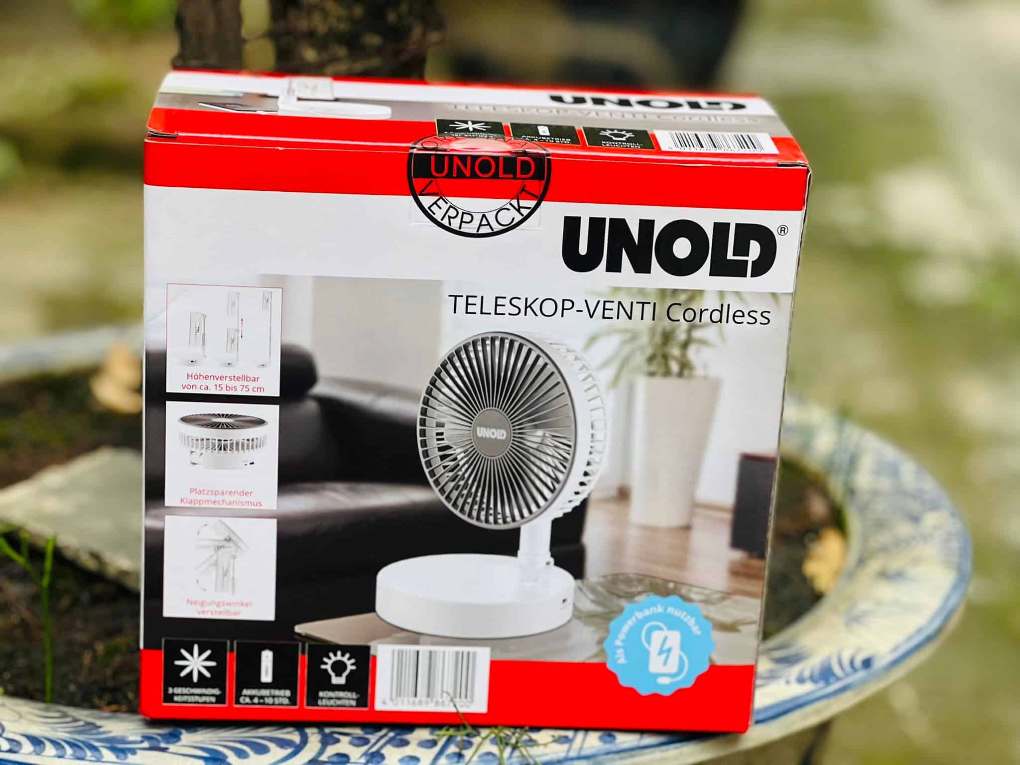 Quạt gấp gọn tích điện UNOLD 86720 Cordless Teleskop