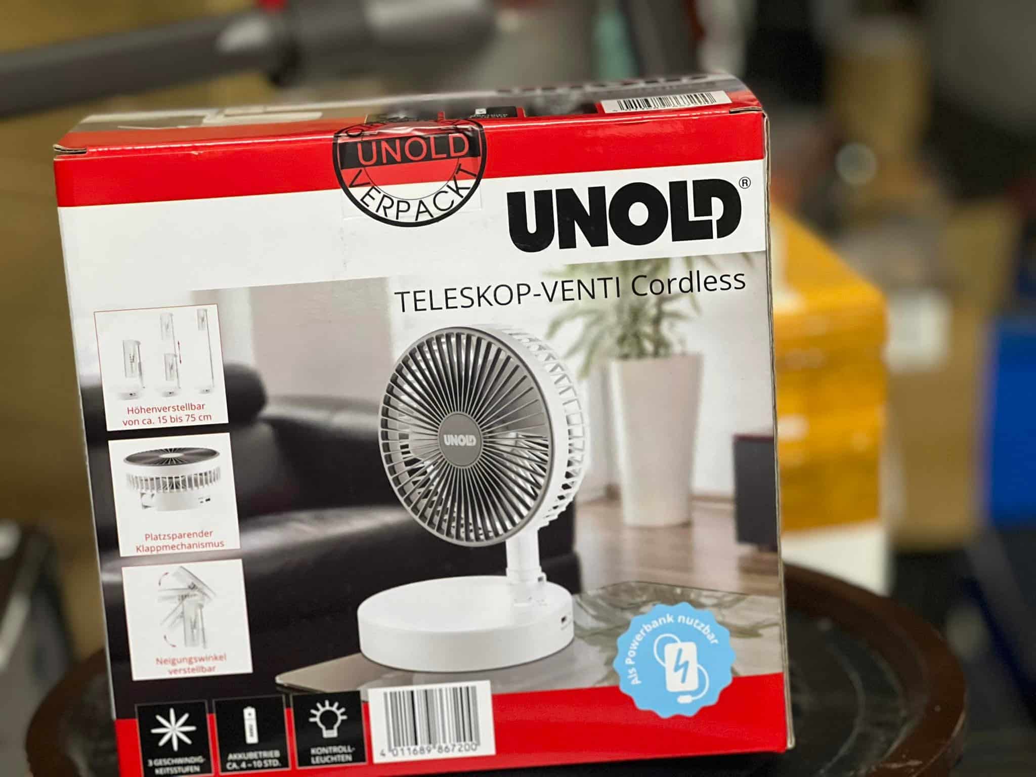 Quạt gấp gọn tích điện UNOLD 86720 Cordless Teleskop