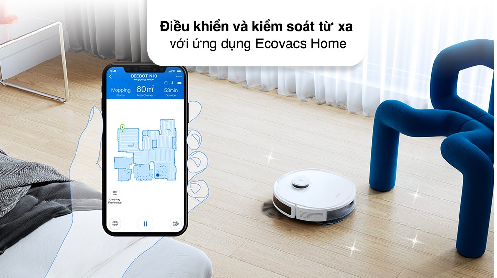 Robot hút bụi lau nhà Ecovacs Deebot N10 (Mới nhất 2023)