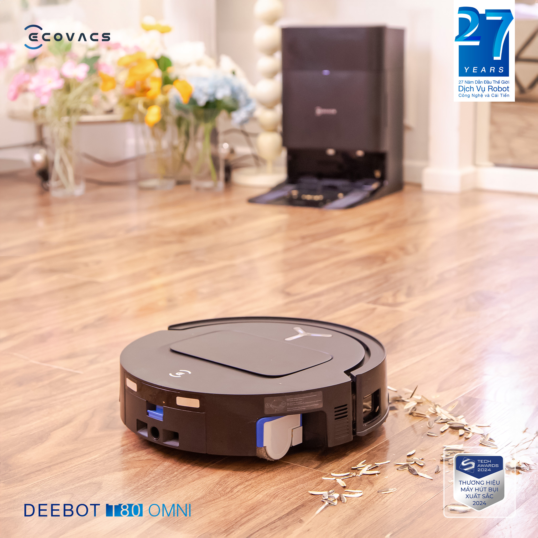 Robot hút bụi lau nhà Ecovacs Deebot T80 Omni