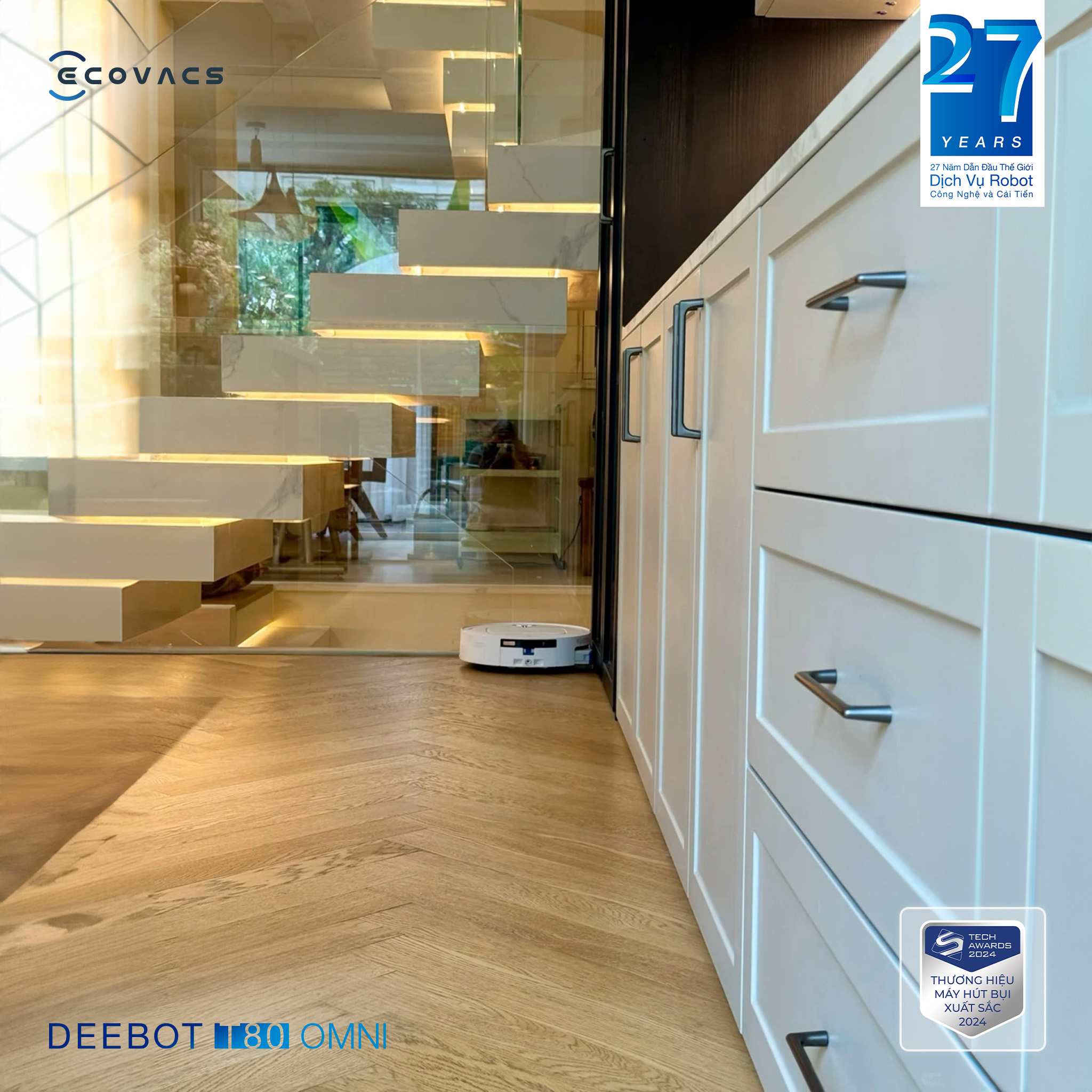 Robot hút bụi lau nhà Ecovacs Deebot T80 Omni
