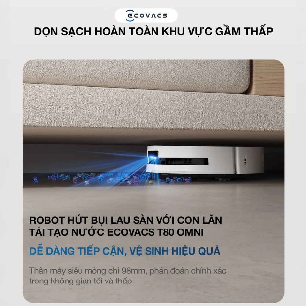 Robot hút bụi lau nhà Ecovacs Deebot T80 Omni