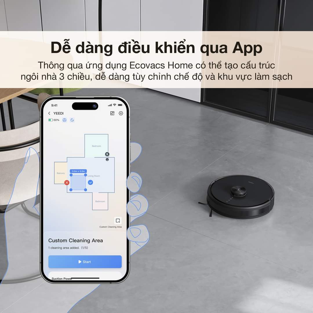 Robot hút bụi lau nhà Ecovacs Deebot Y1 Pro Plus