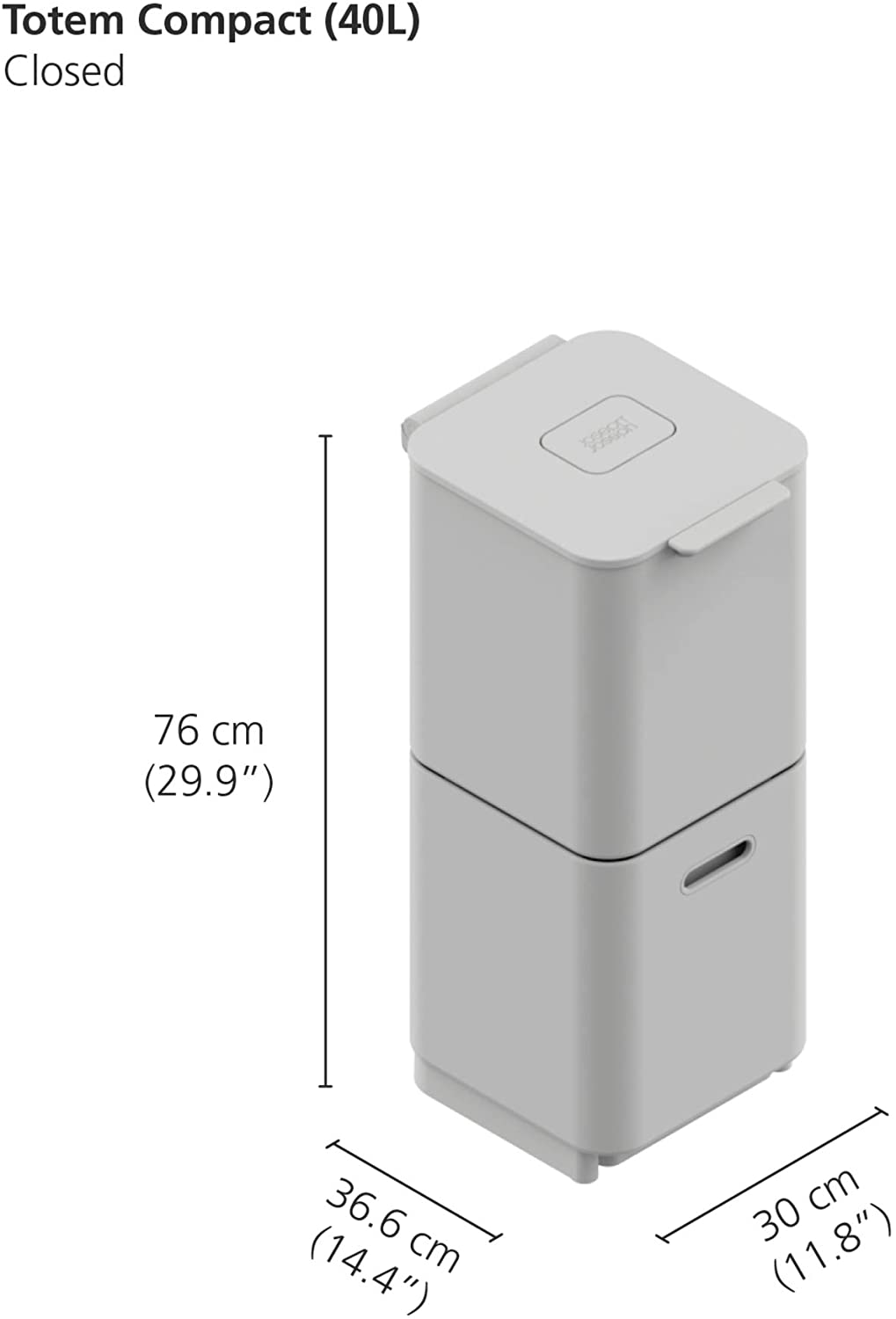 Thùng rác 2 ngăn joseph joseph 30065 Totem Compact 40L