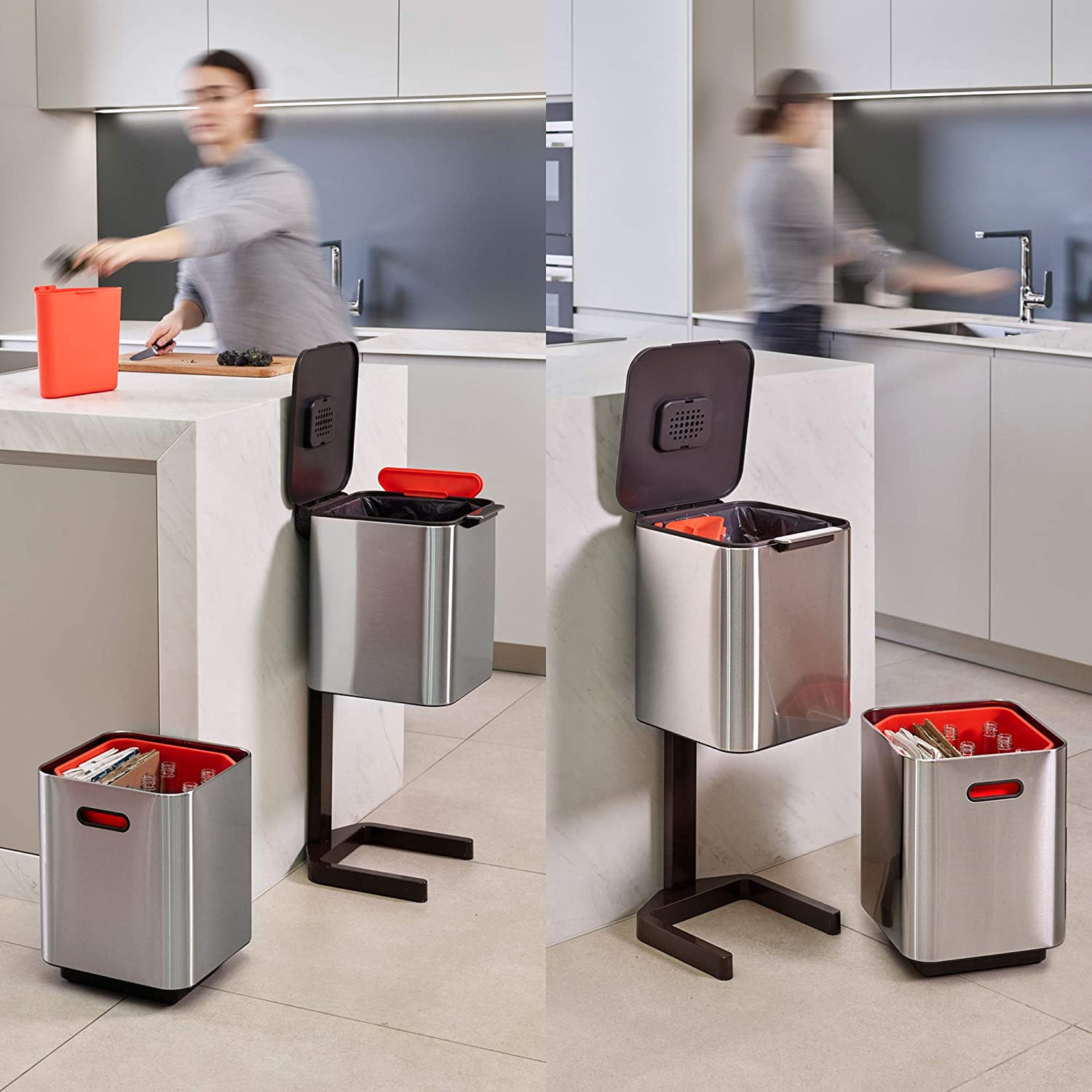 Thùng rác 2 ngăn joseph joseph 30065 Totem Compact 40L