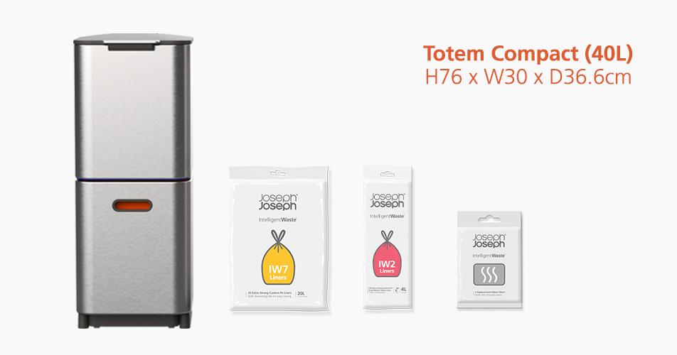 Thùng rác 2 ngăn joseph joseph 30065 Totem Compact 40L