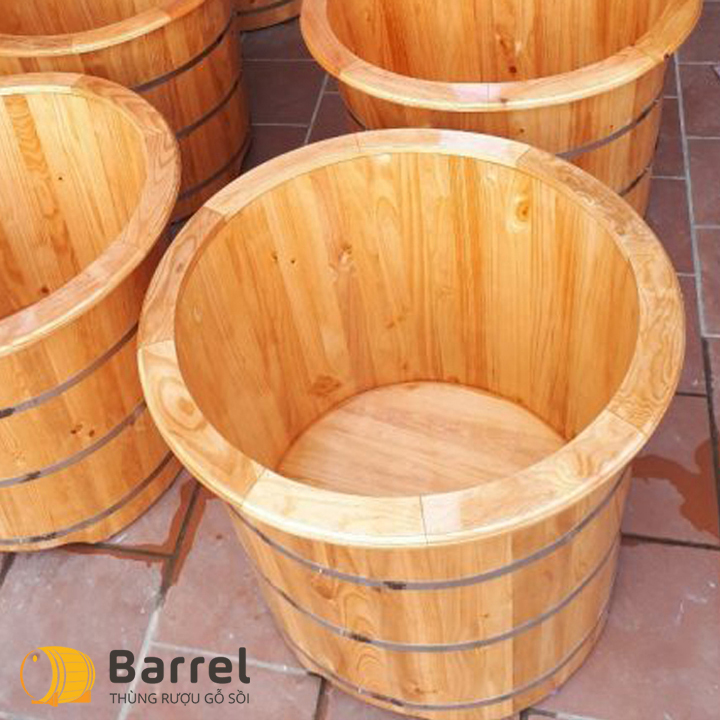 bồn tắm gỗ thông ngâm thảo dược
