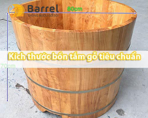 kích thước bồn tắm gỗ