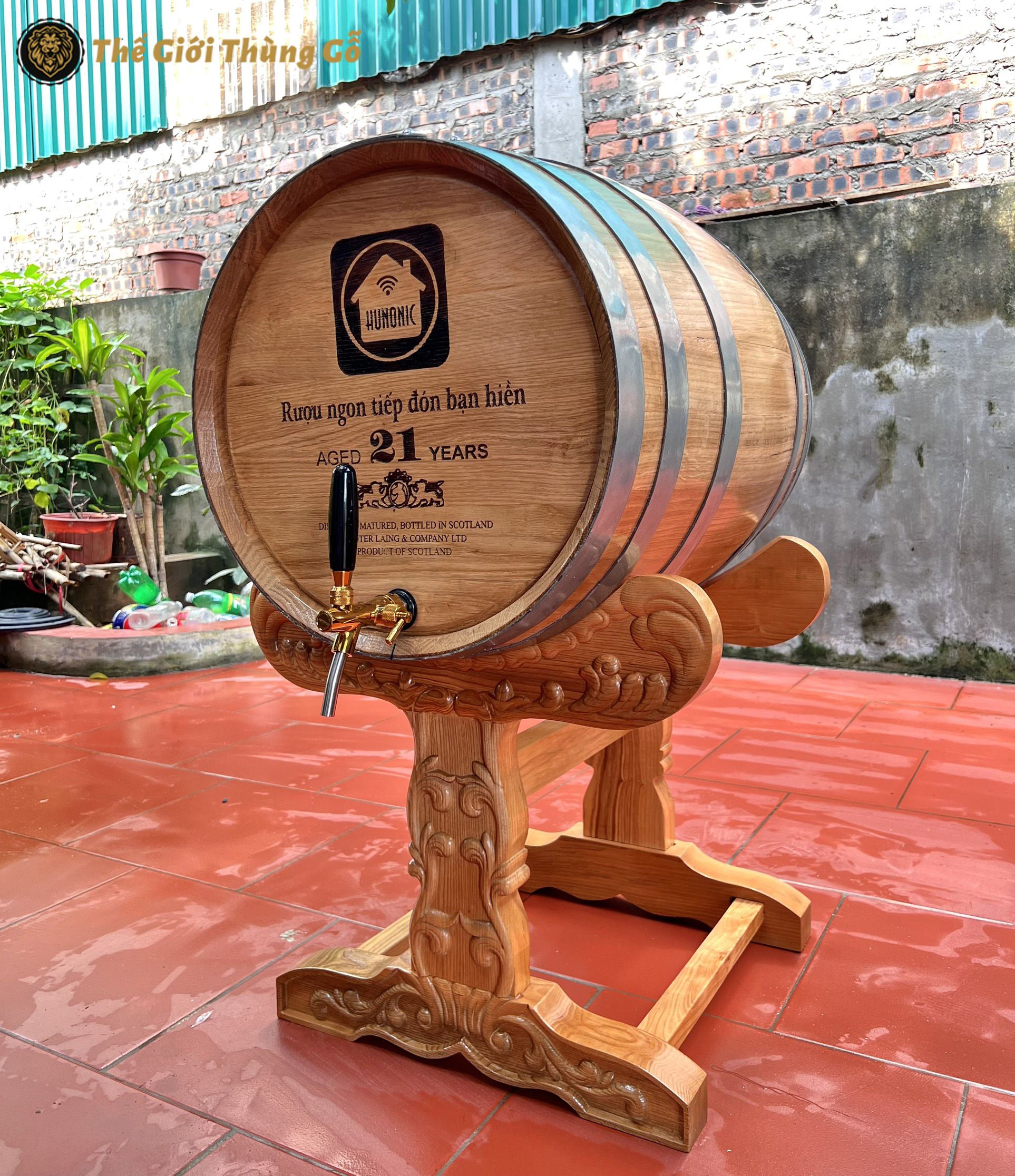 thùng rượu gỗ sồi nhập khẩu nga