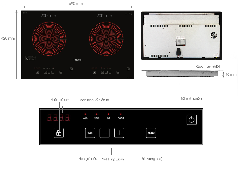 BẾP TỪ CHEFS EH-DIH2000A 06