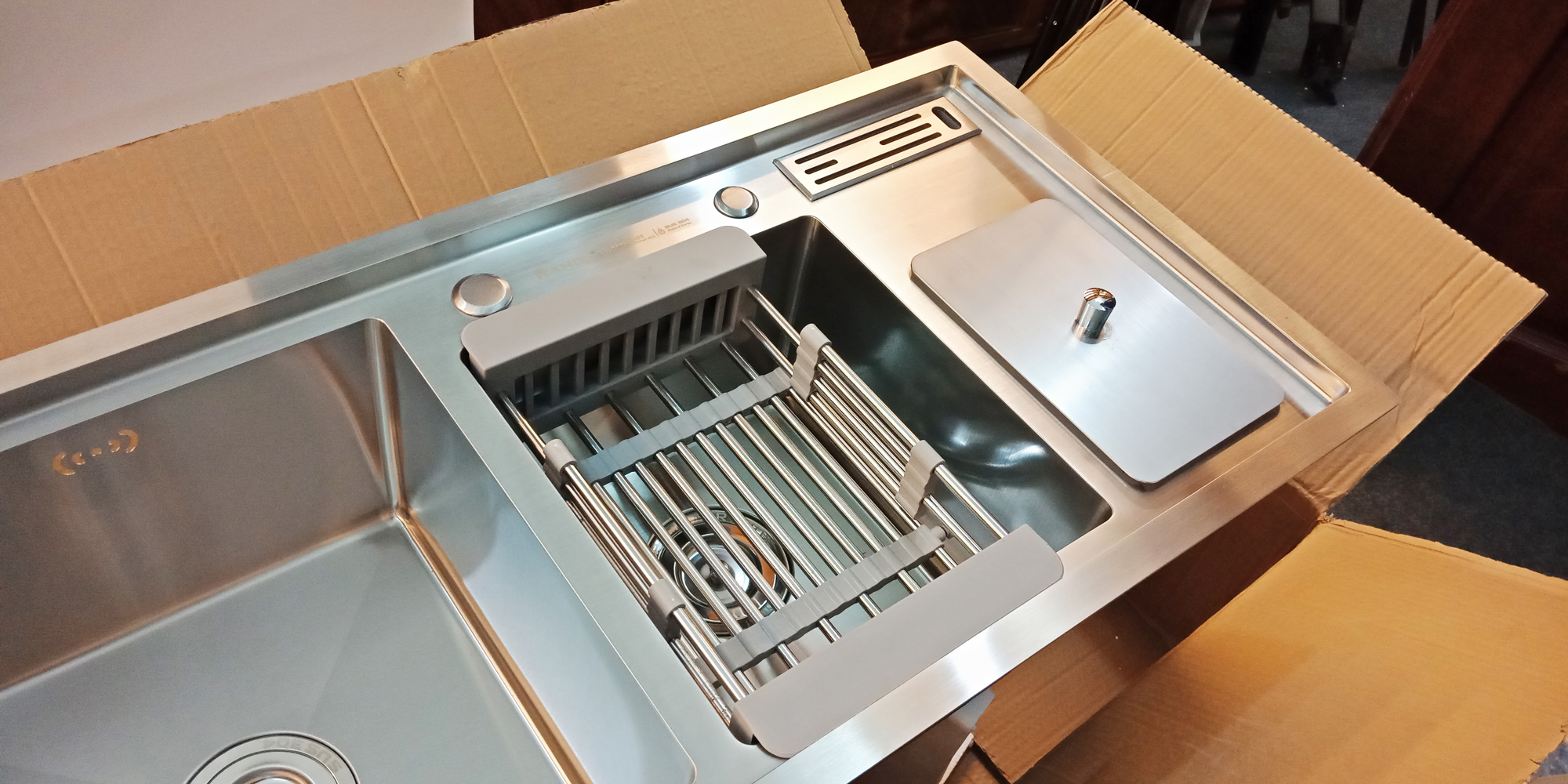 Chậu rửa bát ranox 3 hố cao cấp RN4433 - 09