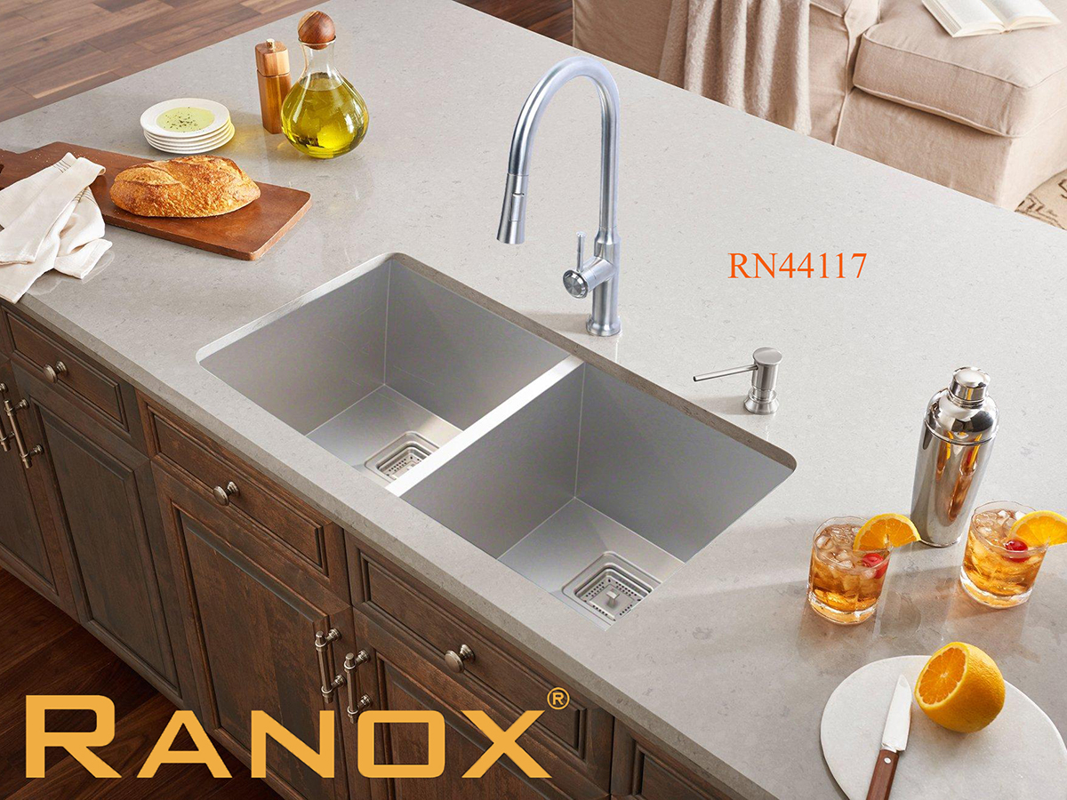 Lắp đặt chậu rửa bát âm bàn đá Ranox RN4411 02