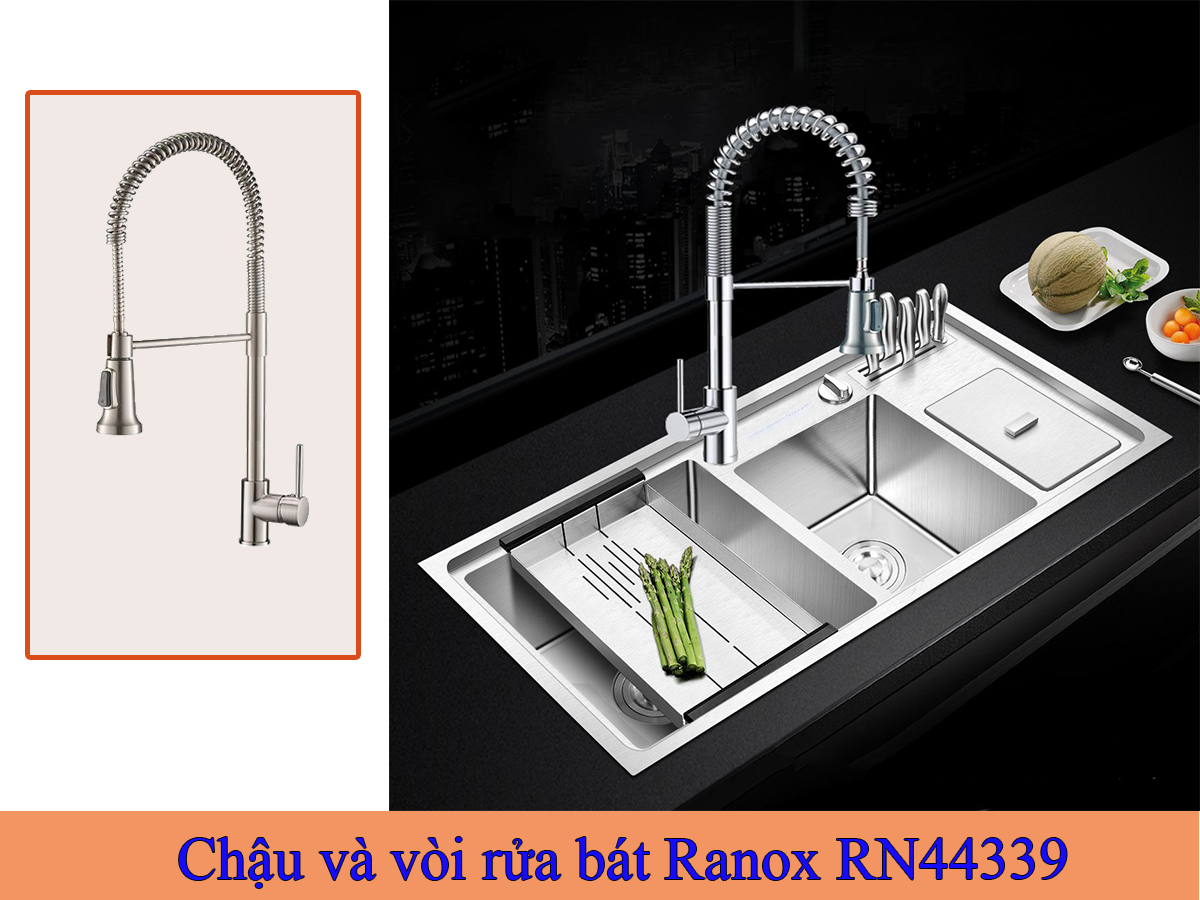 Chậu rửa bát inox 304 nhập khẩu Hàn Quốc Ranox RN4433 03