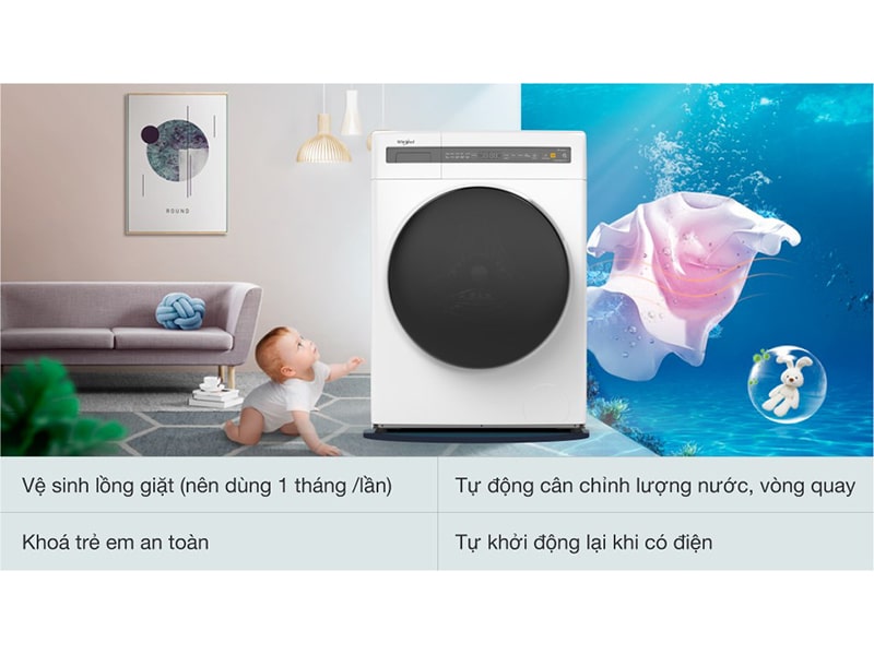 Máy giặt Whirlpool Inverter 10.5 kg FWEB10502FW 4
