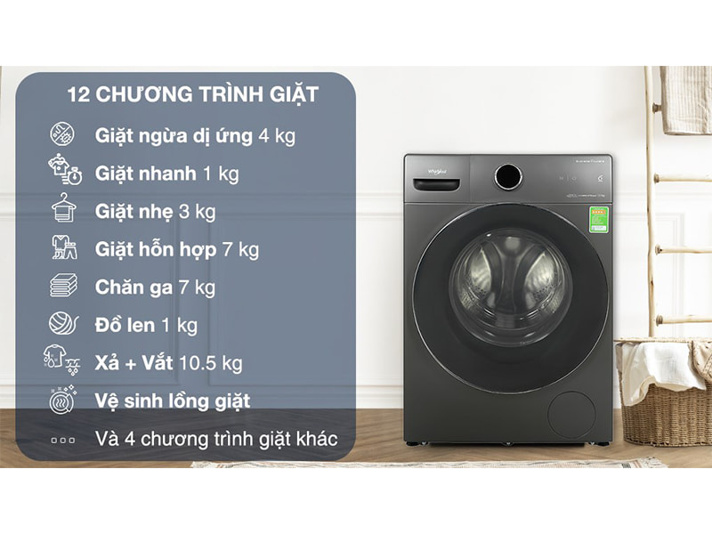 Máy giặt Whirlpool Inverter 10.5 Kg FWMD10502FG 5